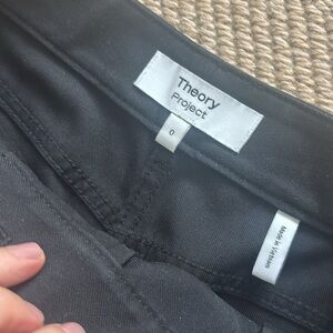 Theory Project Black Cotton Poplin Trousers Size 0